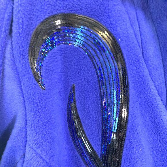 VTG Bob Mackie Blue Wearable Art with Embroidered Design Fleece Jacket Size 2X - Picture 4 of 11